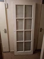 Hardhouten Binnendeur met glasroeden  glas., Doe-het-zelf en Verbouw, Deuren en Horren, Ophalen, Glas, Binnendeur, 200 tot 215 cm