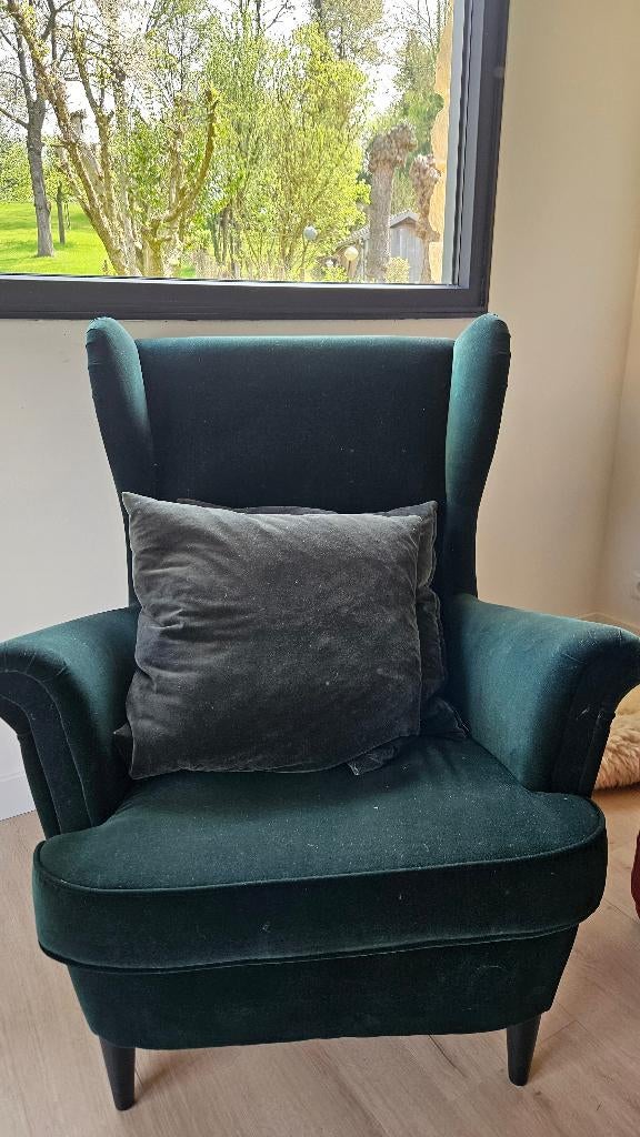 Oor fauteuil strandmon Ikea, groen, Ophalen, Zo goed als nieuw, 75 tot 100 cm, 50 tot 75 cm
