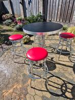 Retro bartafel set bieden, Draaibaar, 60 tot 90 cm, Ophalen of Verzenden, Zo goed als nieuw
