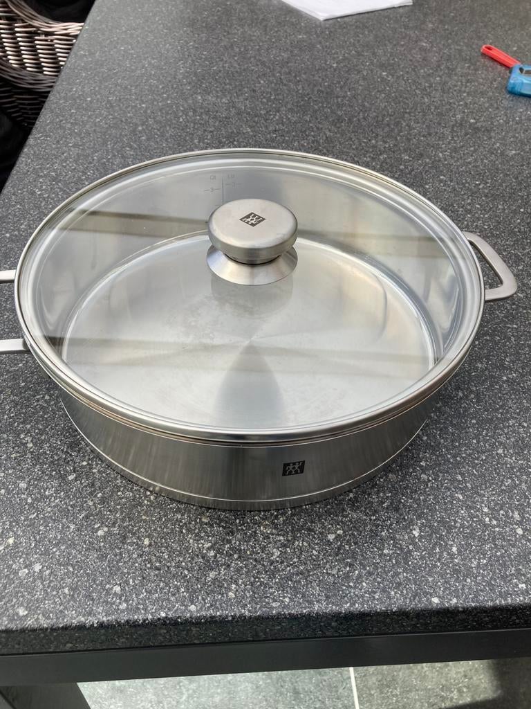 Pan een maaltijd ge bruikt, Ophalen, Zo goed als nieuw, Rvs, Koekenpan of Braadpan