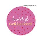Sluitstickers Hartelijk Gefeliciteerd! Dots - 5 stuks, Ophalen of Verzenden, Nieuw, Meerdere stickers