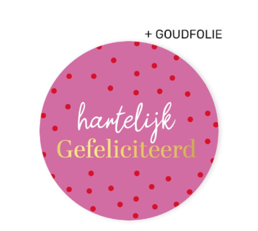 Sluitstickers Hartelijk Gefeliciteerd! Dots - 5 stuks, Hobby en Vrije tijd, Stickers en Plaatjes, Nieuw, Meerdere stickers, Ophalen of Verzenden
