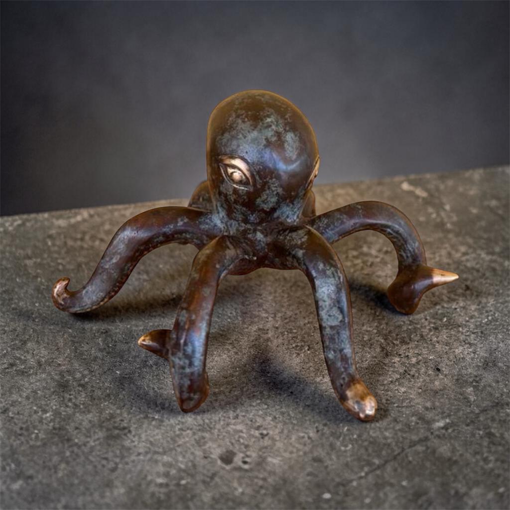 Prachtige bronzen Octopus, Inktvis Natural Kunst & Design, Antiek en Kunst, Kunst | Designobjecten, Ophalen of Verzenden