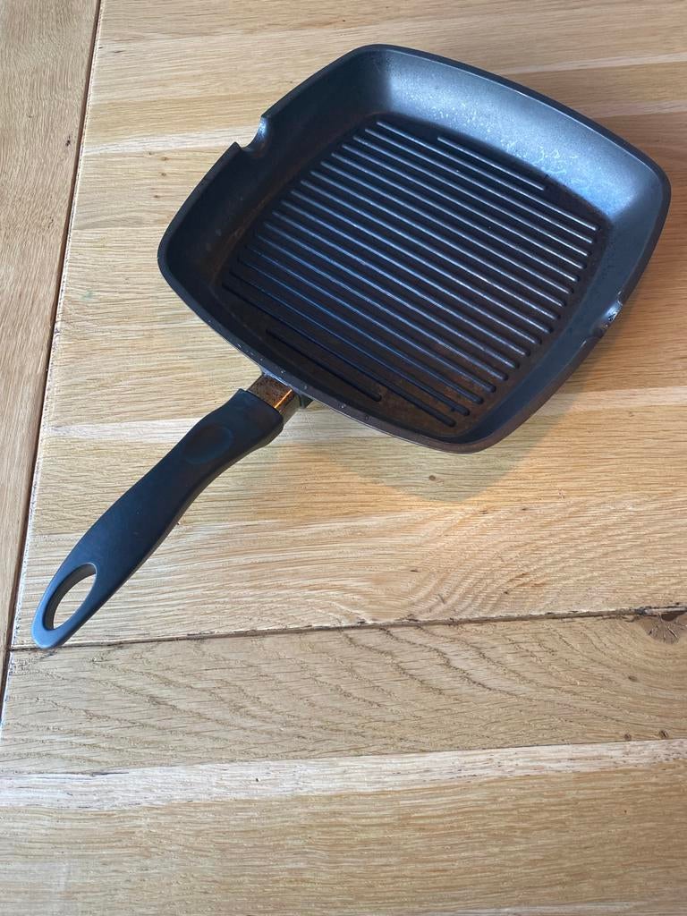 Le Chef grillpan - 29 cm - Gietijzer, Gebruikt, Ophalen of Verzenden, Koekenpan of Braadpan, Gietijzer