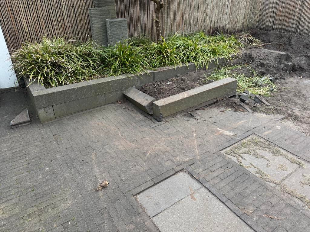 Beton / stapel blokken ruim 25 stuks, Tuin en Terras, Ophalen, Gebruikt, Minder dan 30 cm