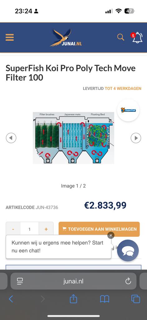 SuperFish Poly Tech Move 100, Ophalen, Gebruikt, Vijverfilter