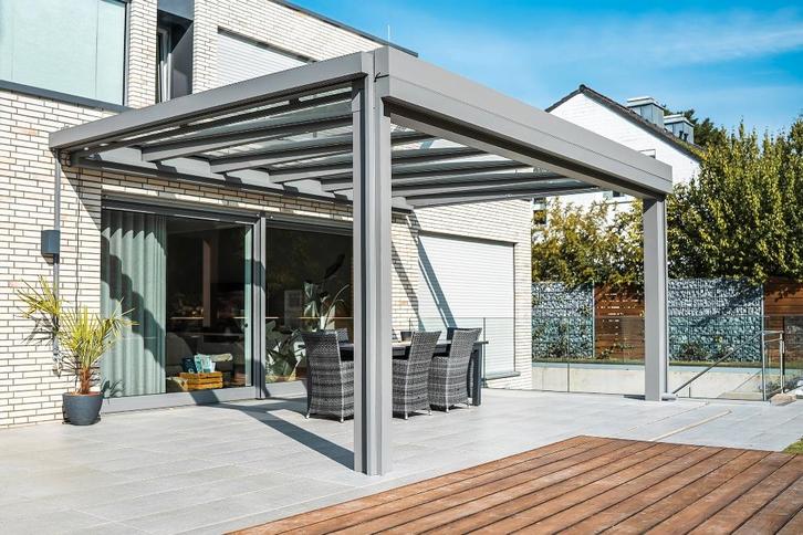 Aluminium aanbouwveranda showmodel te koop, Tuin en Terras, Bergingen en Tuinkasten, Gebruikt, Overige typen, Hout, Ophalen