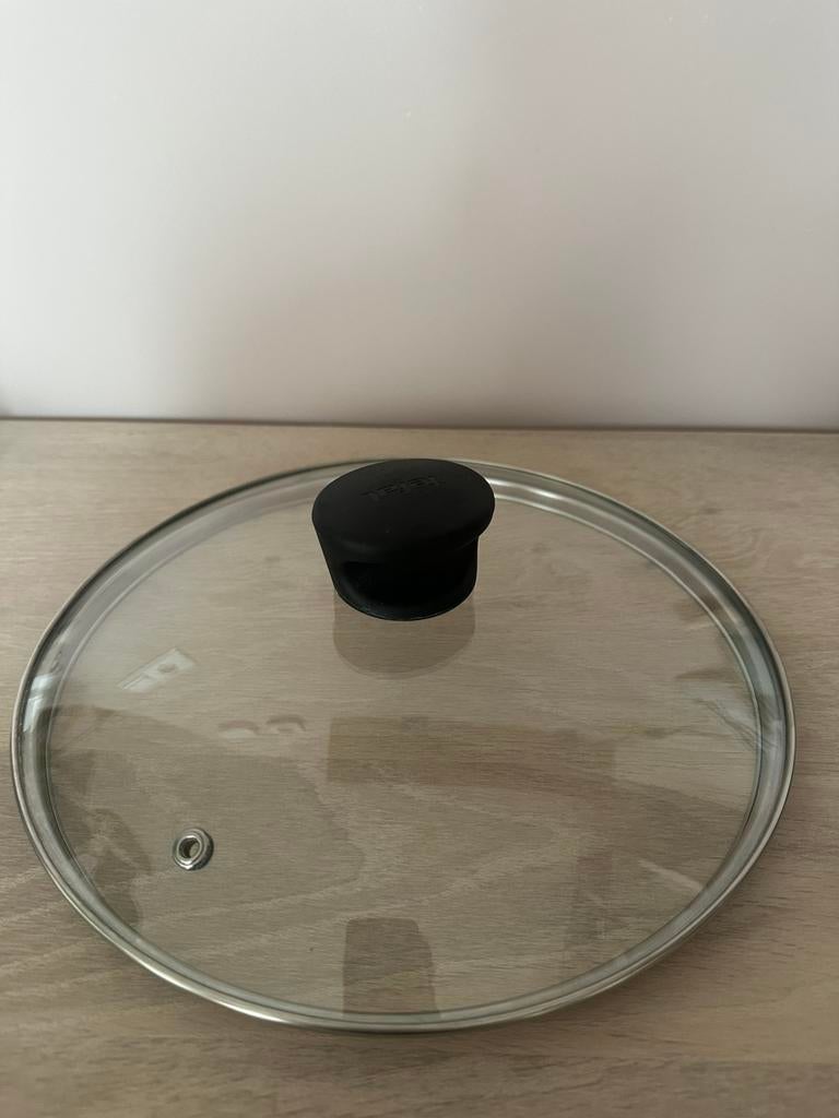 Tefal glazen pannendeksel 24 cm – RVS rand en stoomopening, Ophalen of Verzenden, Keramische plaat, Koekenpan of Braadpan, Glas