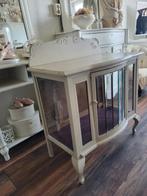 Vintage,brocante Vitrinekastje met Glazen Deuren, Ophalen of Verzenden