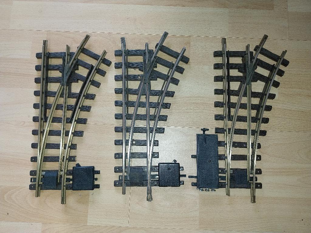 LGB wissels rechts12000:  2x hand - 1x elektrisch, Gebruikt, Gelijkstroom, Rails, Ophalen of Verzenden