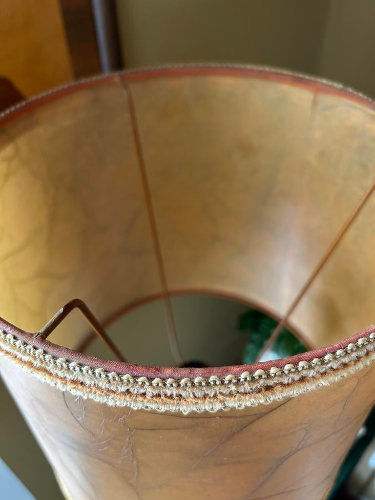 Vintage Lampenkap van varkensblaas - Uniek en Sfeervol, Huis en Inrichting, Lampen | Lampenkappen, Ophalen, Gebruikt, Rond, Bruin