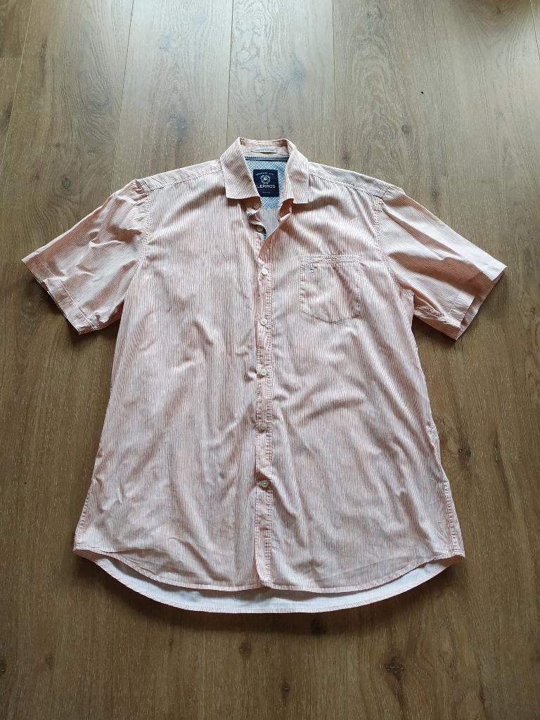 sportief zalm/wit overhemd merk Lerros in maat L valt XL, Lerros, Overige kleuren, Verzenden, Zo goed als nieuw
