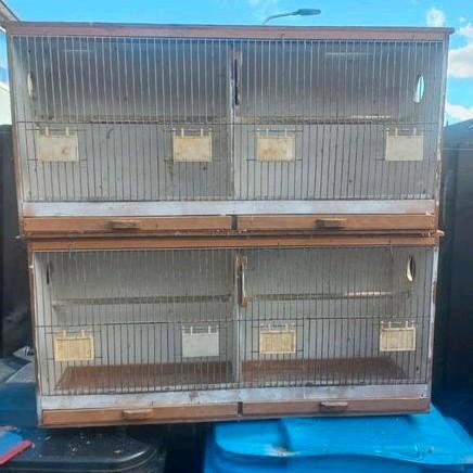 Broedkooien 2x, Dieren en Toebehoren, Vogels | Hokken en Kooien, Gebruikt, Broedkooi of Kweekkooi, Hout, Ophalen