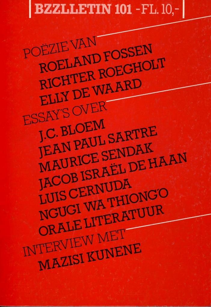 Bzzlletin 101 - Poëzie, essay's en interview, Gelezen, Bzzlletin, Ophalen of Verzenden, Nederland