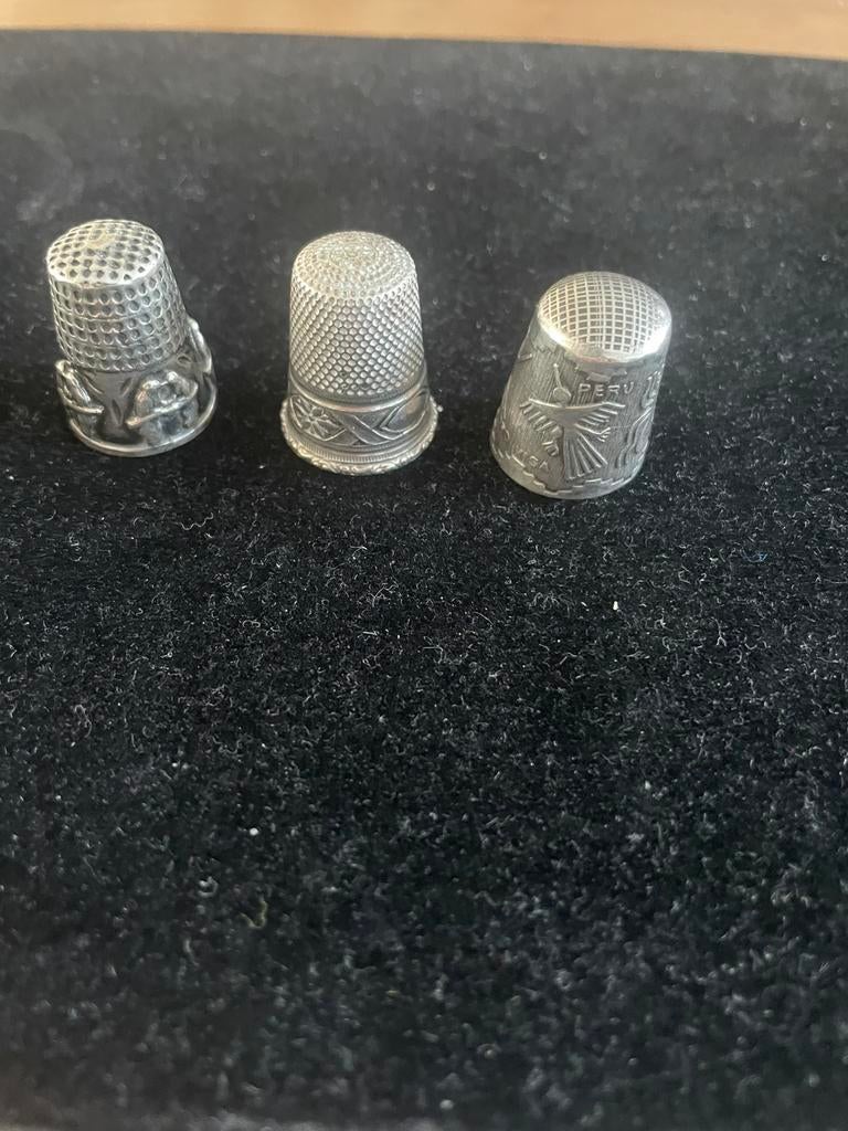 Antiek verzamel zilver vingerhoedjes, Verzamelen, Vingerhoedjes, Verzenden, Zo goed als nieuw