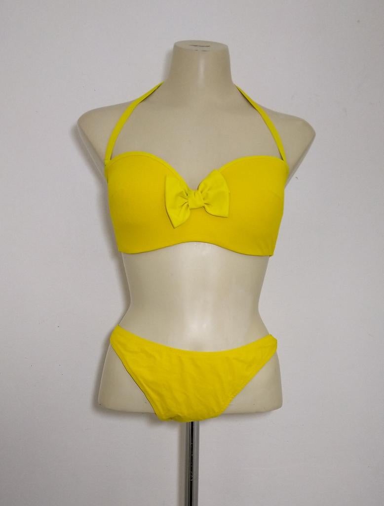 Gele bikini met minuscuul donkergeel dessin van Antigel, Kleding | Dames, Badmode en Zwemkleding, Verzenden, Zo goed als nieuw