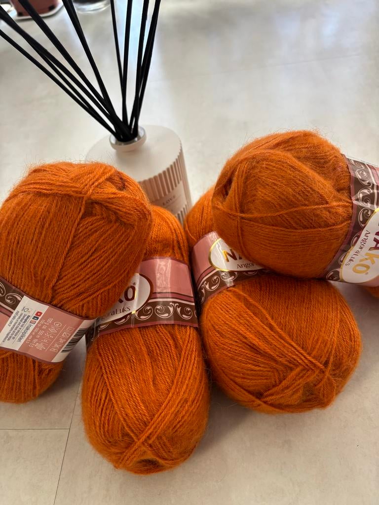 Nako Angoraluks Garen - Oranje, Ophalen of Verzenden, Nieuw, Breien of Haken, Wol of Garen