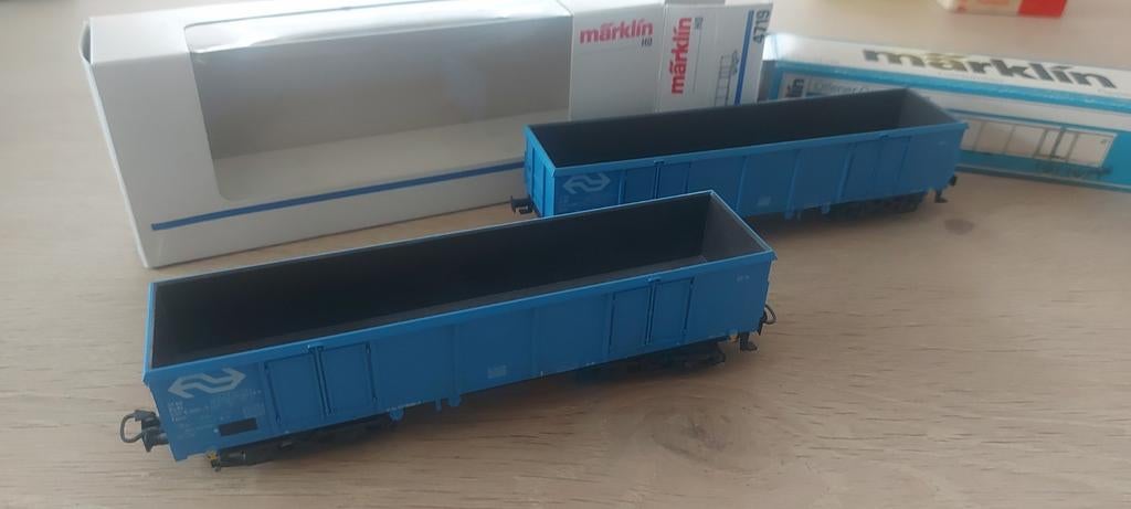 2 Märklin NS Eanos hogeboordwagens artnr 4719 in ovp, Wisselstroom, Wagon, Ophalen of Verzenden, Märklin