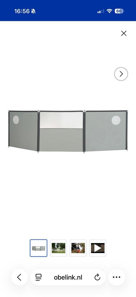 Isabella Flex Grey windscherm - Zo goed als nieuw, Ophalen of Verzenden, Zo goed als nieuw