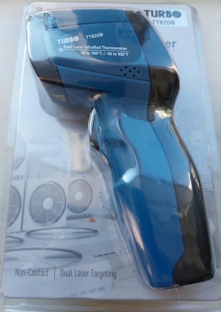 Nieuwe infrarode thermometer Turbo TT820B, Ophalen of Verzenden, Infrarood-thermometer, Nieuw, Binnenthermometer