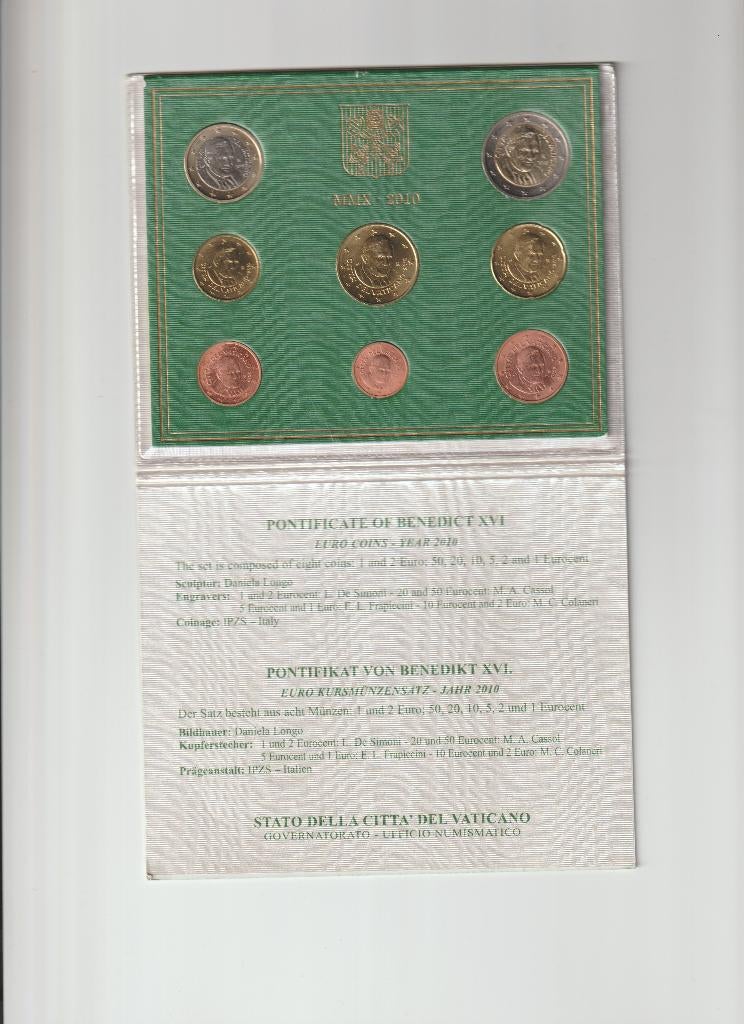 Serie Vaticaan BU 2010, Ophalen of Verzenden, Vaticaanstad, 2 euro