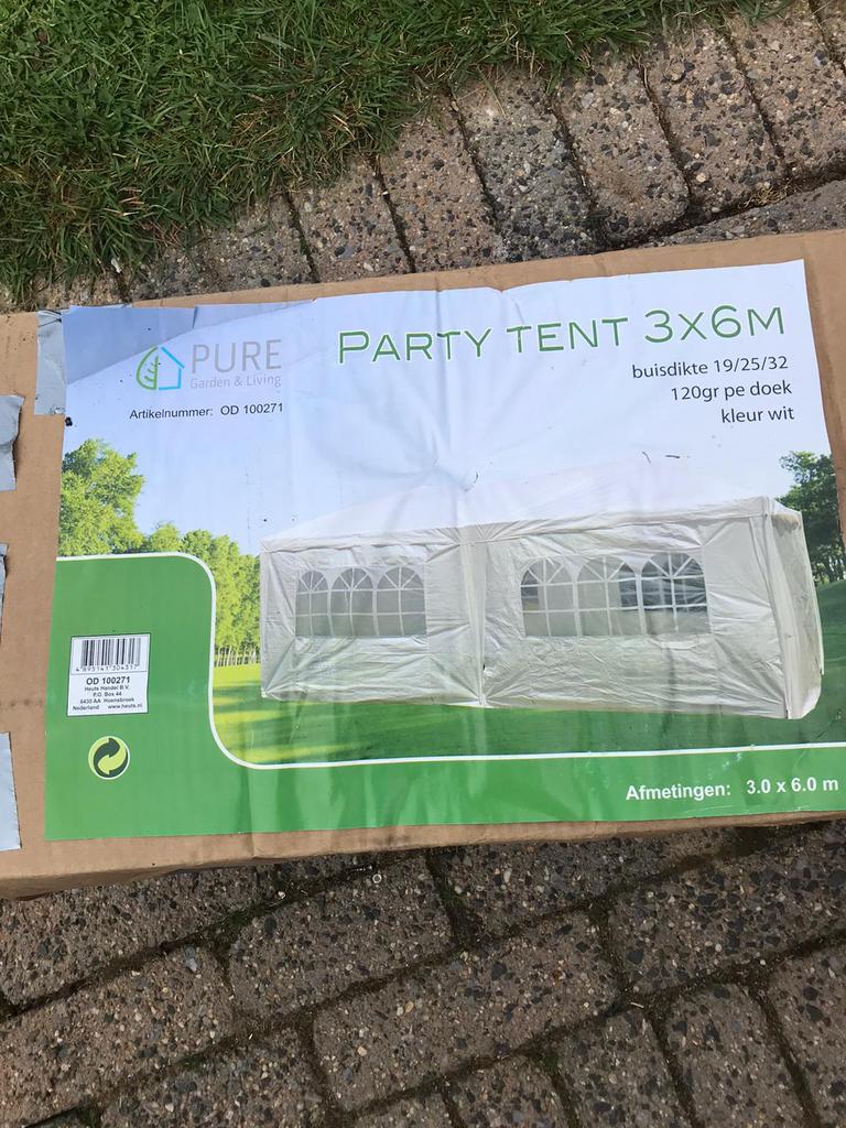 Party tent wit 3x6m. Met zijwanden, Tuin en Terras, Partytenten, Ophalen, Opvouwbaar, Partytent, Minder dan 4 meter