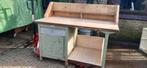 Werkbank met opbouw en opbergruimte, Ophalen, Gebruikt