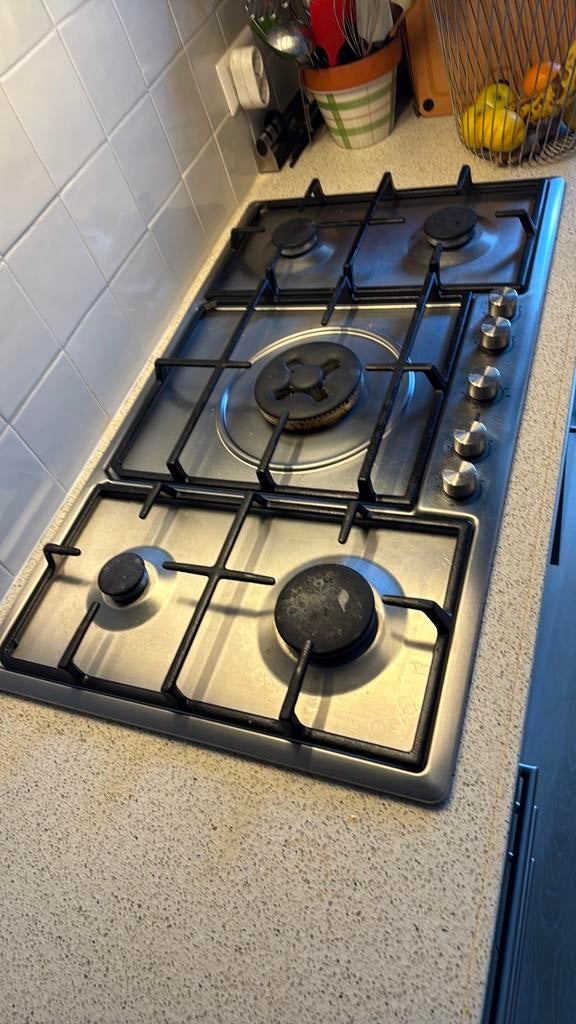 Gaskookplaat rvs 51 x 91, Witgoed en Apparatuur, Kookplaten, Ophalen of Verzenden, Zo goed als nieuw, Inbouw, Gas