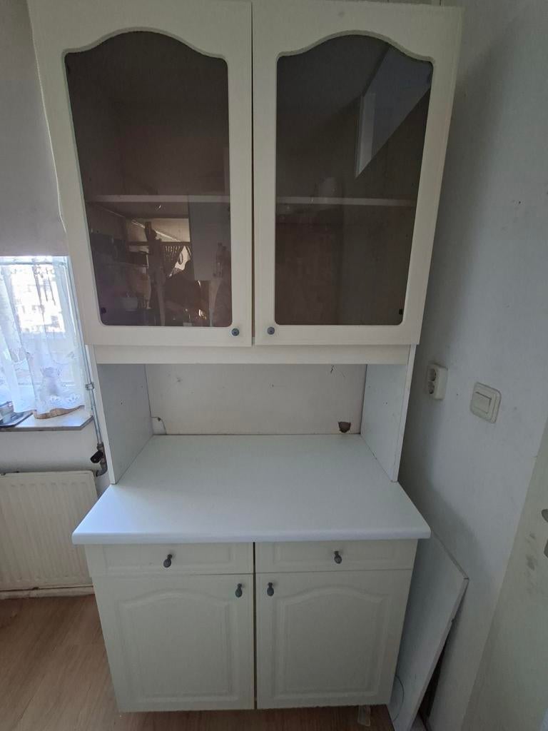 Witte buffetkast, Ophalen, Gebruikt, Met deur(en), 200 cm of meer