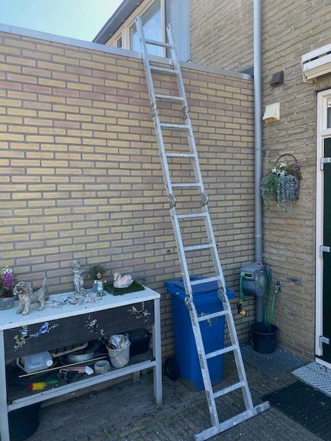 vouw ladder 4 delig, Doe-het-zelf en Verbouw, Ladders en Trappen, Ophalen, Gebruikt, Ladder, 4 meter of meer
