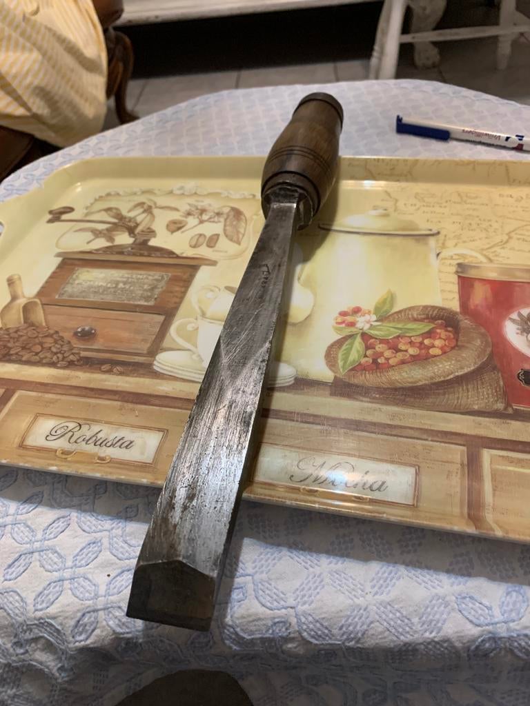 Zeer mooie zware.dlkke lange kantbeitel ferdin rubens 32mm, Ophalen of Verzenden