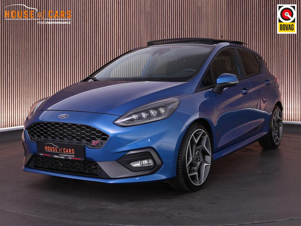 Ford Fiesta 1.5 ST |panoramadak|B&O|Apple Carplay|winterpack, Auto's, Ford, 1188 kg, Blauw, Leder en Stof, Bedrijf