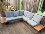 Loungeset met kussens en tafeltje - 4 p tuinset 200x200cm, Ophalen, Gebruikt, 3 zitplaatsen, Aluminium