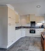 Crème witte keuken met inbouwapparatuur, Huis en Inrichting, Ophalen, Gebruikt, Hoekkeuken, Kunststof