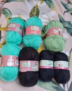 7 bollen garen zwart&groen (Alison & Mae), Hobby en Vrije tijd, Ophalen of Verzenden, Nieuw, Breien of Haken, Wol of Garen