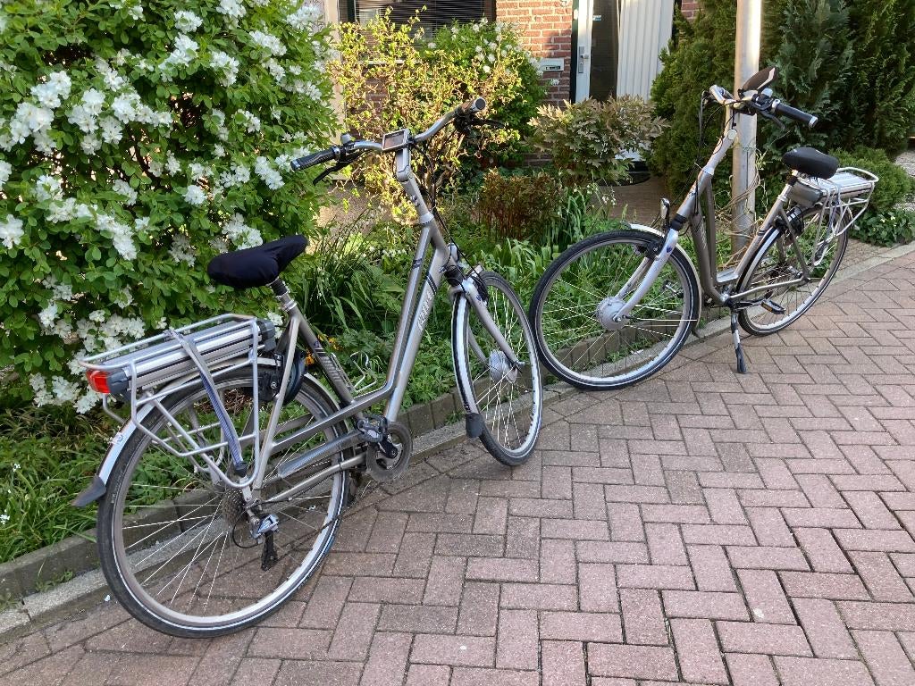 2 elektrische fietsen van het merk Rih, Fietsen en Brommers, Elektrische fietsen, Gebruikt, 47 tot 51 cm, 50 km per accu of meer
