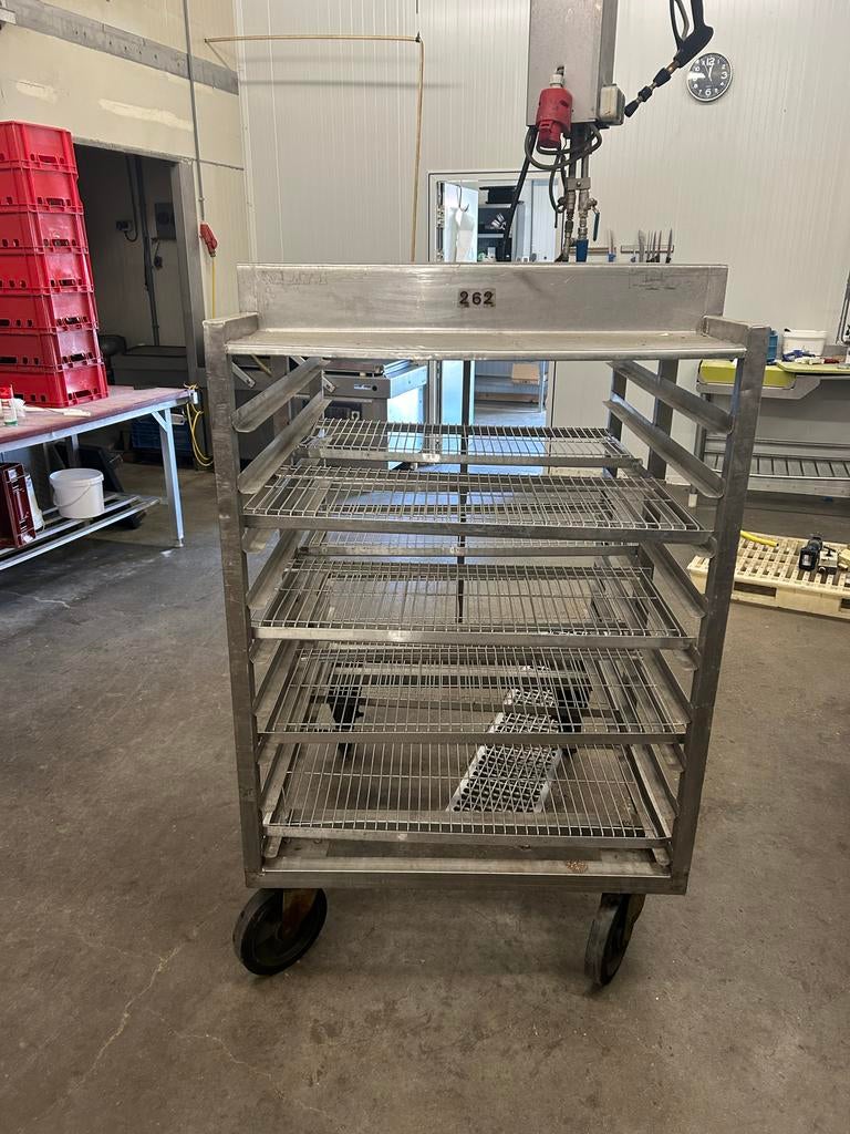 RVS trolley met roosters, Ophalen of Verzenden