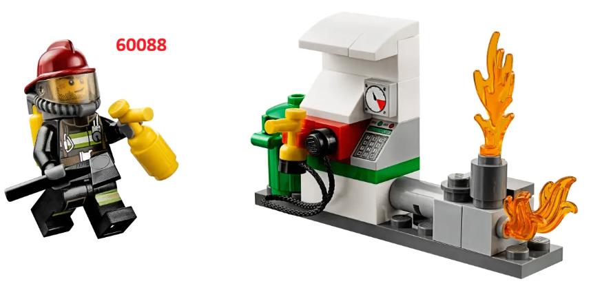 60088 Lego City brandweer starter set 4 Minifigures, Compleet, City, Lego, Ophalen of Verzenden