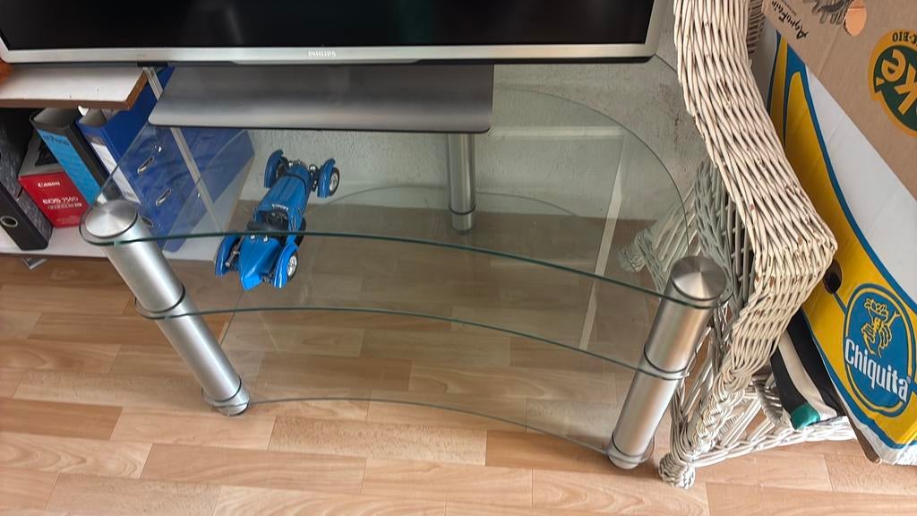 Glazen tv meubel gratis, Ophalen of Verzenden, Zo goed als nieuw, Wasrek