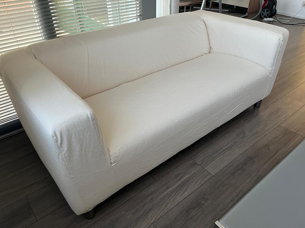 Ikea Klippan bank, wit, Ophalen, 150 tot 200 cm, Tweepersoons, 75 tot 100 cm