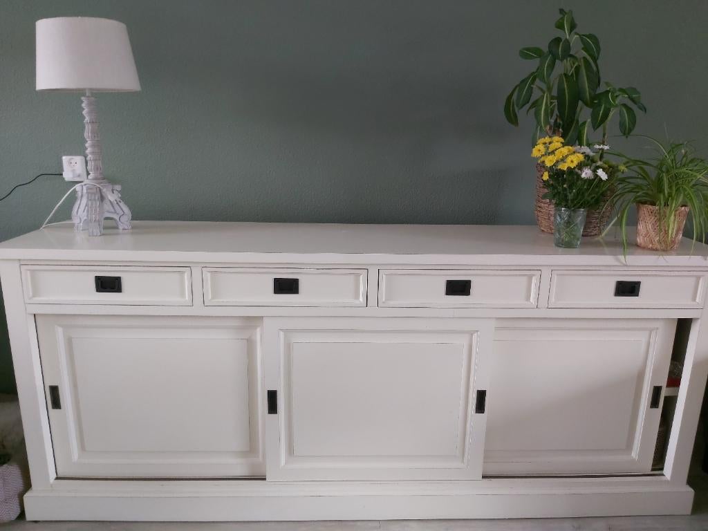 Dressoir, Gebruikt, Ophalen of Verzenden, 200 cm of meer, Met lade(s)