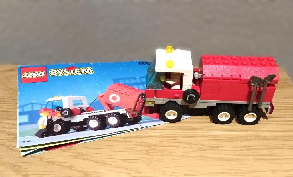 Vintage lego 6668 Recycle Truck met boekje, niet compleet, Ophalen of Verzenden, Gebruikt, Complete set, Lego