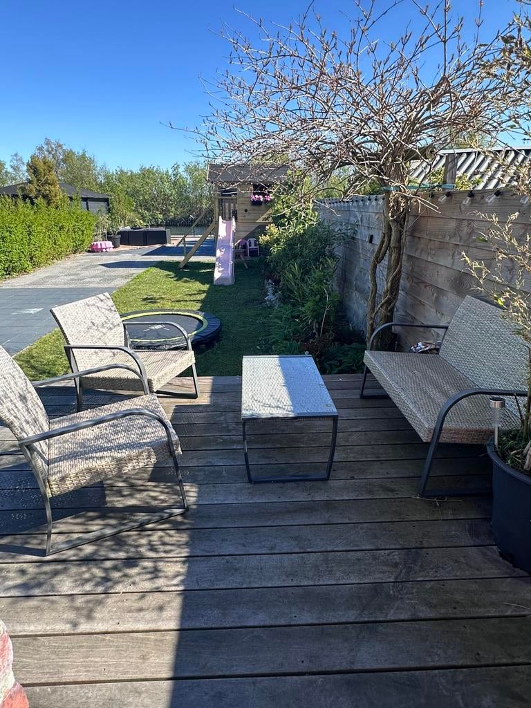 Loungesetje van wicker en aluminium, Ophalen, Zo goed als nieuw, Wicker