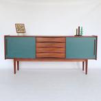 Vintage Deens design teak tv meubel dressoir sideboard, Ophalen, Vintage retro deens design midcentury scandinavisch, 150 tot 200 cm