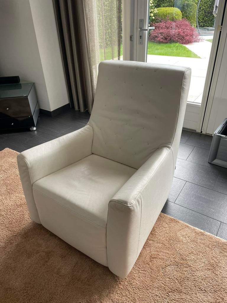 Leren fauteul, Huis en Inrichting, Ophalen, Zo goed als nieuw, 75 tot 100 cm, 50 tot 75 cm