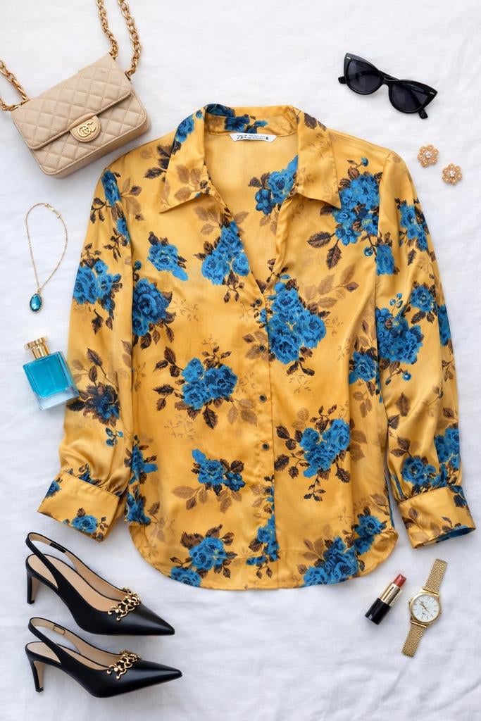 Zara blouse maat S, Kleding | Dames, Blouses en Tunieken, Zara, Geel, Ophalen of Verzenden, Zo goed als nieuw