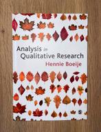 Analysis in Qualitative Research Hennie Boeije 2014, Boeken, Studieboeken en Cursussen, Nieuw, Ophalen of Verzenden, WO, Hennie Boeije