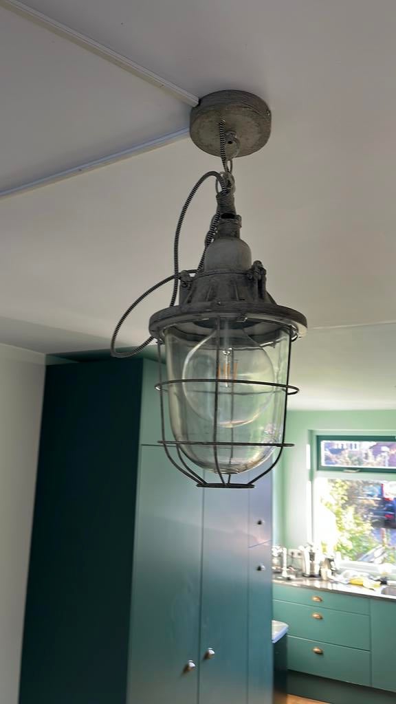 4 industriele lampen, Huis en Inrichting, Ophalen, Gebruikt, Minder dan 50 cm