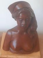 Houtsnijwerk indonesie vrouw gesigneerd A FATIMAH BALI, Ophalen