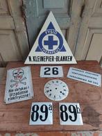 7 x oud emaille bord, Ophalen of Verzenden